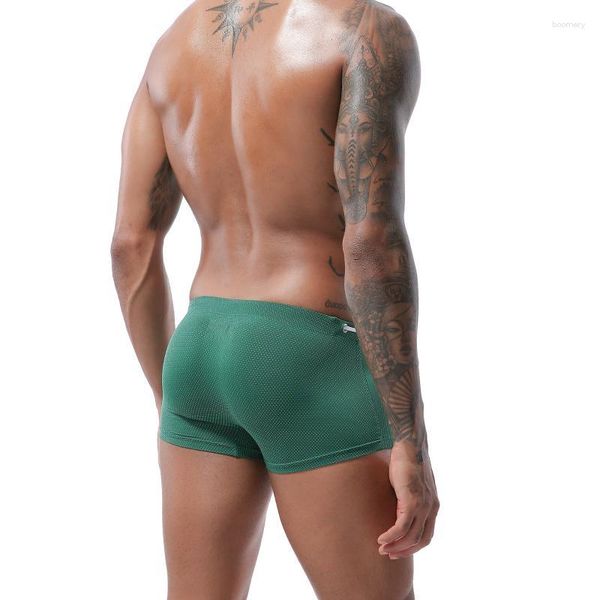 Calzoncillos 3 unids / lote menssexi 2023 traje de baño de alta calidad hombres nadar pantalones cortos sexy tiro bajo gay bulto bolsa nylon traje de baño rosa troncos