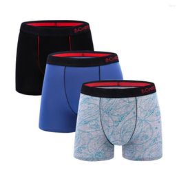 Caleçon 3 pièces hommes boxeurs pour hommes culottes Lots coton imprimé Boxershorts Sexy famille mâle Boxer Shorts sous-vêtements homme marque