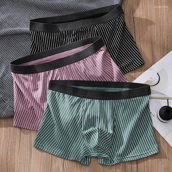 Calzoncillos 3 uds ropa interior para hombre Boxer hombre bragas Sexy algodón cómodo transpirable moda niños Boxershorts U convexo hombres Boxers