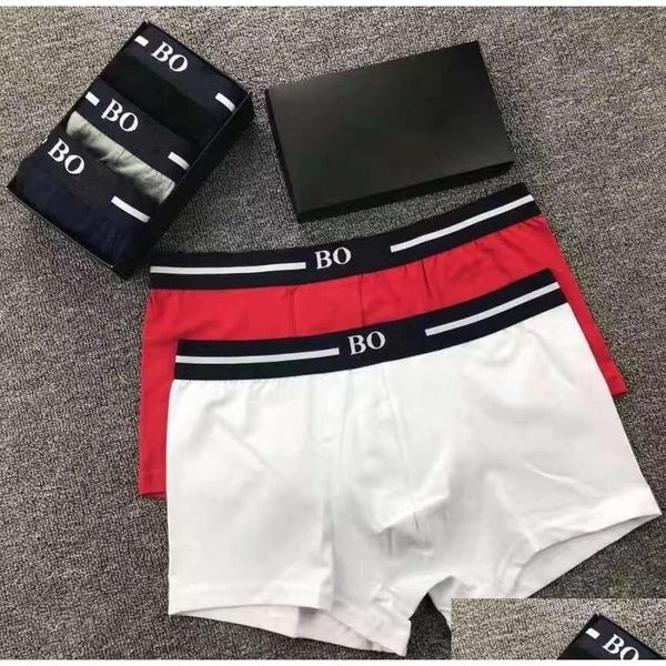 Calzoncillos 3 unids ropa interior para hombre boxeador pantalones cortos de algodón orgánico modal sexy gay boxeadores masculinos malla transpirable hombre tamaño asiático entrega entrega ap dhkju