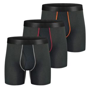 Onderbroek 3 stks Set Lange Boxershorts Mannen Slipje Mesh Ademende Onderbroek Mannelijke Ondergoed voor Mannen Sexy Homme Boxershorts Box Gay 231030