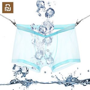 Slip 3pcs Youpin Summer Ice Silk Sous-vêtements pour hommes 3D U Convex Men Culottes Boxer Short Confortable Respirant Seamless Slip 230619