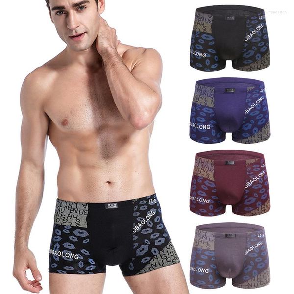 Calzoncillos 4 unids/lote, ropa interior de gran tamaño para hombre, calzoncillos tipo bóxer, bragas para niño, ropa interior para hombre, pantalones cortos sexis, bragas Modal de fibra de bambú