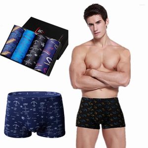 Onderbroek 4 stks/partij heren Boxer Zacht Ondergoed Boxers Cuecas Gemaakt Van Modal L/XL/XXL/XXXL