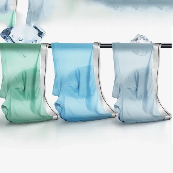 Calzoncillos 4 unids/lote ropa interior de seda de hielo para hombre bragas transpirables para hombre y calzoncillos Boxer refrescantes venta directa de fábrica para hombres