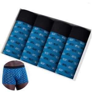 Sous-pants 4pcs Coton Homme Boxer Shorts Men's Pantes Print Boxers Grands Mens Mens Sexy Sous-Wear for Man Boxershorts