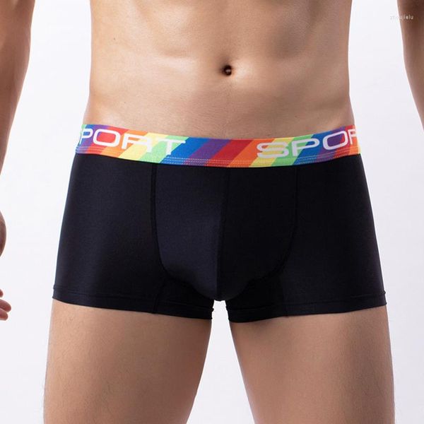 Cuecas 4 pçs/lote moda plus size cueca boxer masculino gordo gelo seda macio confortável grande