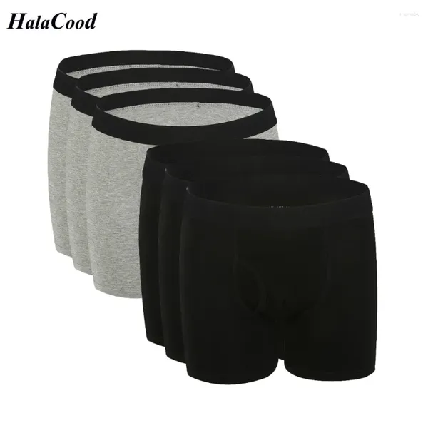 Sous-pants 4pcs / lot Long Boxers Mens Grands sous-vêtements Coton Quality Fashion Pappette Male Male Home Contracte Compression Man
