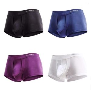 Onderbroek 4 dekbruin/lot mannelijk ademende u convex bokser heren ondergoed modale cuecas zachte sexy underpant shorts plus size kleding boksers panti