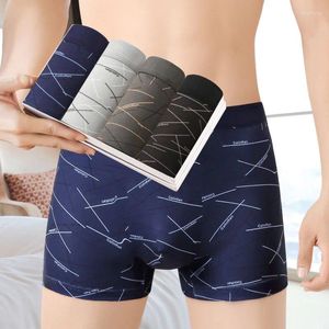 Sous-vêtements 4 pcs/lot hommes sous-vêtements sport boxeurs doux respirant shorts sexy confortable boxershorts mode imprimer garçons culottes