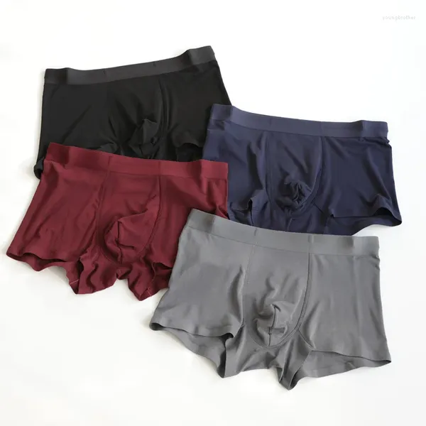 Calzoncillos 4pcs/lote ropa interior boxers hombres hombres sexy boxer bambú pantalones pantalones cortos machos algodón