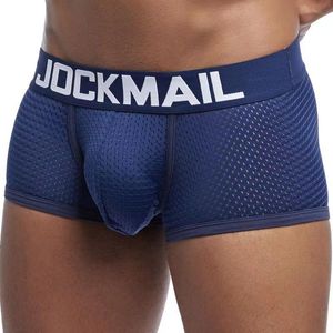 Onderbroek 4 van de lot sexy mannen ondergoed bokser ademende mesh man u convex heren trunks zomer heren klerenunderpants