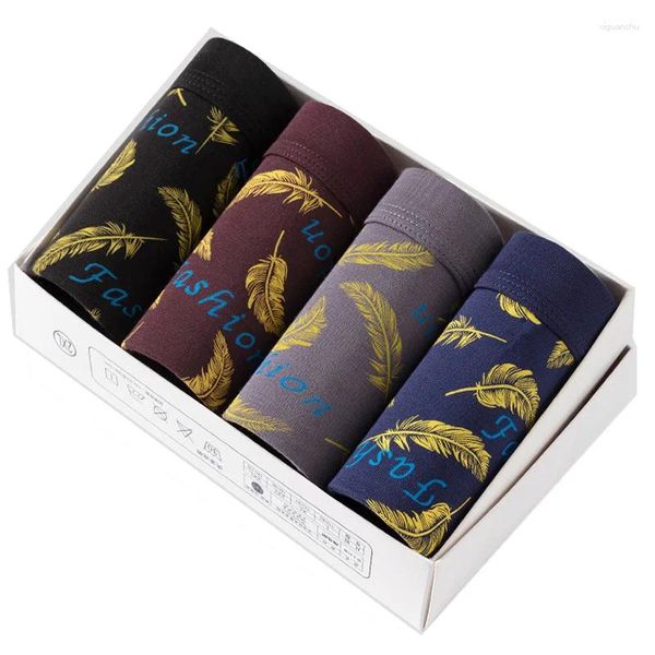 Calzoncillos 4pcs/lote modal suave boxers para hombre bragas pantanos pantalones cortos transpirables boxer homme hombres talla plus l-4xl