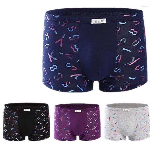 Sous-vêtements 4pcs / lot Boxers de qualité supérieure Sous-vêtements en coton pur Boîte masculine Plus Grande taille L / XL / XXXL / 4XL / 5XL Boxer Shorts Hommes