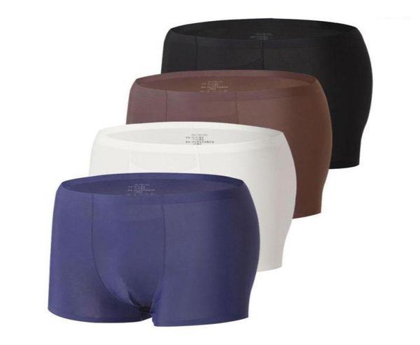 Calzoncillos 4pcs boxer shorts helado seda y ropa interior sin costura