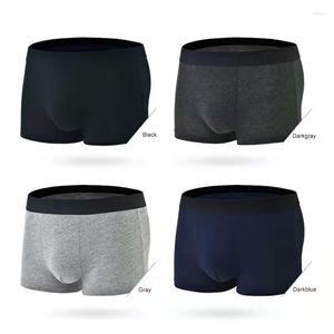 Caleçons 4PCS / PACK Hommes Sous-Vêtements Coton Boxers Culottes Confortables Hommes Shorts BoxerSexy Solid Cuecas