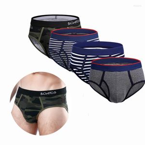 Slip 4 pièces imprimé coton homme slips ensemble hommes culottes pour Gay ouvert avant sous-vêtements Camouflage 2022 hommes Sexy Bikini