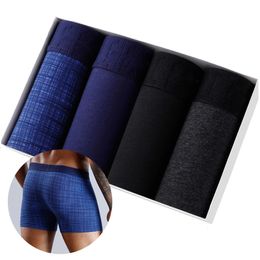 Caleçons 4 pièces ensemble hommes Boxer Shorts doux boxeurs pour hommes culottes hommes caleçons mâle coton Sexy sous-vêtements Boxershorts famille Calecon 231026