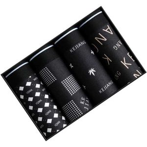 Sous-pants 4pcs sous-vêtements Fashion Sexy Men Men Soues Solid Boxershorts Male Boîtres imprimés en soie de lait de lait mâle Y240507