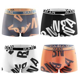 Onderbroek 4pcslot Mode Mannen Slipje Naadloze Brief Gedrukt Onderbroek Ademend Man Ondergoed Plus Size Mannelijke Boxer calzoncillo hombre 230619