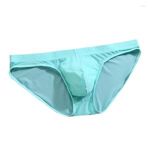 Onderbroek 4xl merk sexy ondergoed mannen solide kleur lage taille ijs zijden gay man's bikini briefs heren lingerie cueca