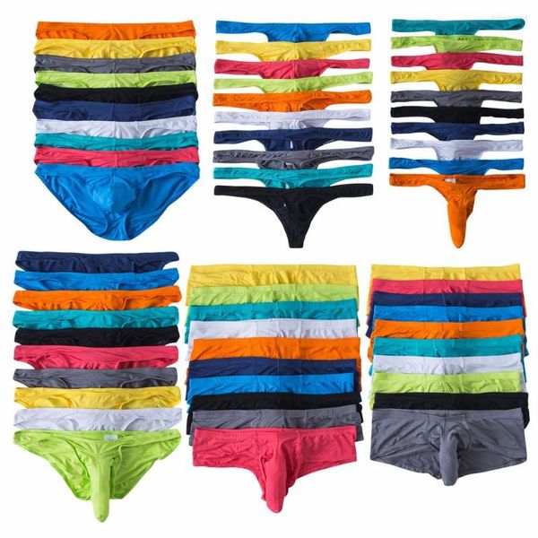 Slip 5 / 10PCS Sexy Mens Underwear Modal Briefs Low Rise Male Culotte Doux Bikini Confortable T-back Strings Homme Respirant Shorts