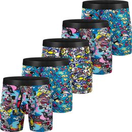 Onderbroek 5 Pack Mens Boxer Slips katoen ondergoed 6 Geen rit omhoog Regelmatig stretch elastische brede band 230822