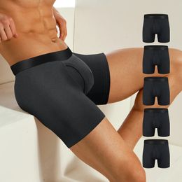 Onderbroeken, 5 stuks, heren boxershorts, katoenen ondergoed, geen rit, normale stretch, elastische brede band 231211