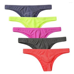 Onderbroek 5 pc's/lot ondergoed voor de sexy briefs van heren nylon low-rise ademende zachte bikini jockstrap gay