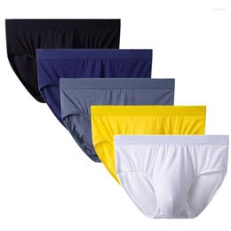 Sous-vêtements 5 pièces hommes grande taille solide slips sous-vêtements jaune lingerie gris culotte bleu sous-vêtements serrés-blancs culottes noires