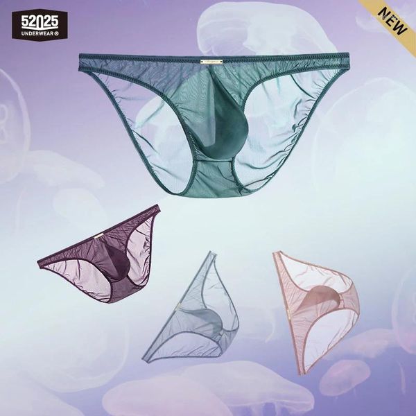 Calzoncillos 52025 calzoncillos transparentes ultrafinos, minicalzoncillos ultraligeros para hombres, resbalones sexis para hombres, ropa interior para hombres, tangas translúcidas