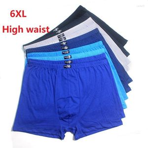 Sous-vêtements 5pcs / lot 6XL 5XL grande taille taille haute hommes boxeurs coton shorts hommes sous-vêtements respirants couleur aléatoire