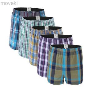 Onderbroek 5 stks/partij Boxer Mannen Dunne Zomer Ondergoed Katoen Man Big Size Korte Ademende Plaid Flexibele Shorts Boxer Mannelijke Onderbroek 24319