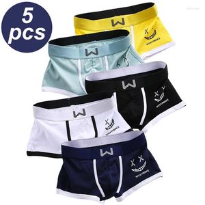 Onderbroek 5 STKS/PARTIJ Boxershorts Mode Mannen Ondergoed Slipje Grappig Katoen Man Boxers Ademend Sexy Sport U Bolle Plus Size