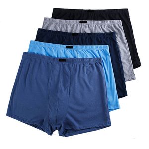 Caleçon 5 pcs/Lot grande taille hommes culottes taille haute lâche hommes sous-vêtements Boxer 100 coton hommes boxeurs homme Pack caleçons pour hommes 230327