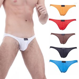 Onderbroek 5 stcs heren sexy ondergoed ondergoed lage taille bikini briefs ademende strings g-string knickers exotic solide