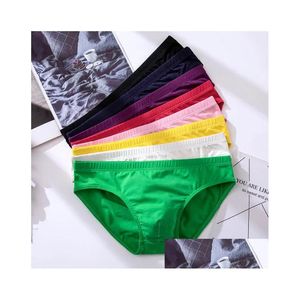 Onderbroek 5 stcs heren ondergoed mannelijke vaste slips voor kort katoen ADT slipjes bikini pant y slip hombre 1805 230420 drop levering dhdke