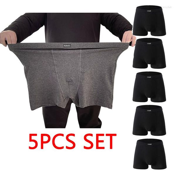 Caleçons 5PCS Set Hommes Boxers Plus Size Full Cotton Boxer Underwear