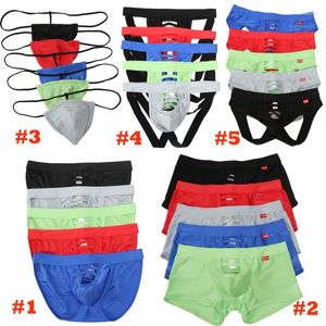 Onderbroek 5 Stuks Sexy Mannen Ondergoed Open Voorzijde Gat Boxer Briefs BuBikini Thongs Laagbouw Shorts Heren Jockstrap G-strings