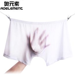 Onderbroek 5 Stks Superthin Ice Silk Ondergoed Heren Boxer Shorts Half Transparante Zomer Naadloze Heren slipje Slip Lingerie Sexy