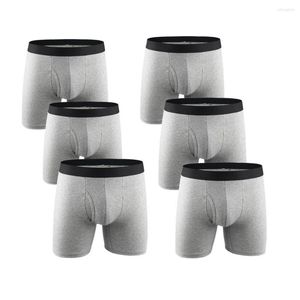 Onderbroeken 6-pack heren boxershorts Good Performance Long Man Front Met Pouch Katoenen ondergoed Heren