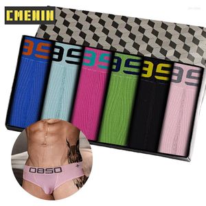 Caleçon 6 pièces confortable Jockstrap sous-vêtement homme bref mode coton vêtements d'intérieur Gay Sexy hommes culottes slips hommes Cueca