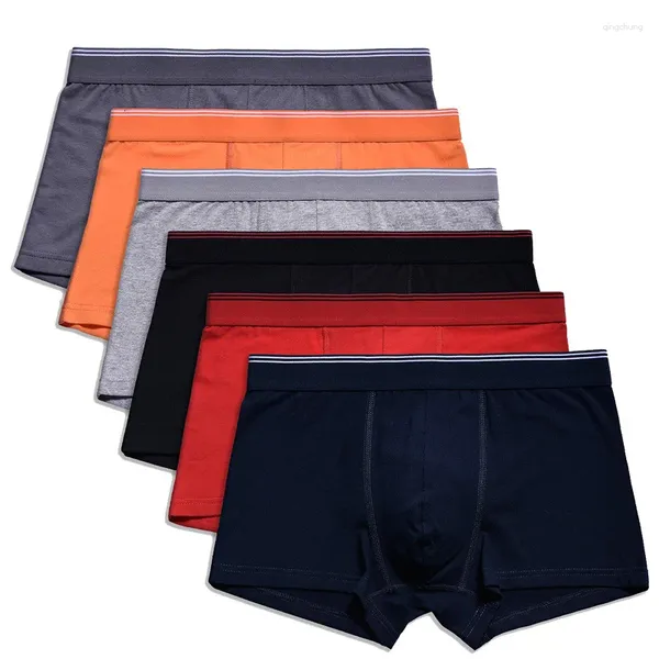 Calzoncillos 6 unids/lote hombres boxeadores pantalones cortos ropa interior de los hombres boxeador gay ropa interior sexy troncos cómodo transpirable masculino