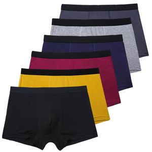 Onderbroek 6 stuks Set Zwart Boxer Ondergoed Mannen Bamboe Ademend Slipje Shorts Sexy Man Onderbroek Mannelijke Elastische Boxers For224K