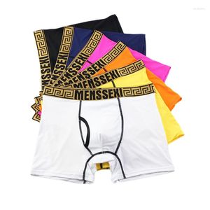 Caleçon 6 PCS Sous-Vêtements Hommes Boxers Glace Soie Respirant Soyeux Boxershorts U Convexe Haute Qualité Culotte Serré Élastique Leggings Boxer