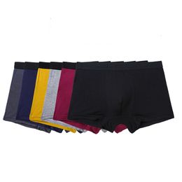 Slip 6PcsLot Sous-vêtement en fibre de bambou pour homme Sous-vêtement respirant de couleur unie pour homme Short élastique confortable Boxer pour homme 230418