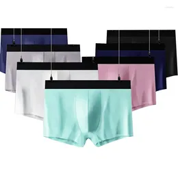 Sous-vêtements 7 pcs/lot hommes boxer slips sexy homme culottes doux respirant confortable sous-vêtements bonne qualité glace soie hommes sous-vêtements