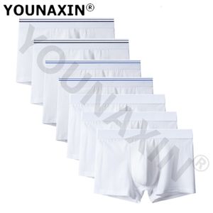 Sous-vêtements 7 pièces lot grande taille coton blanc hommes boxeurs shorts sous-vêtements culottes culottes homme sexy sous-vêtements cadeaux 230823