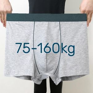 Onderbroek 75-160 kg Mannen Plus Size Ondergoed Katoenen Boxer Effen Kleur Slipje Shorts mannen Ademend Man boxers Grote