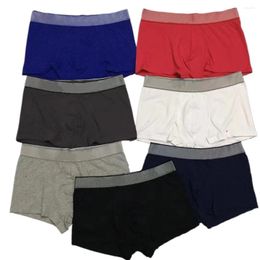 Sous-pants 7pcs / lot Panties pour hommes Boîtres sous-vêtements Boîtres Boîtres Boîtres masculins confortables Solide short de marque noire bleu noir